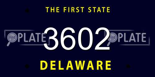 3602 Delaware License Plate