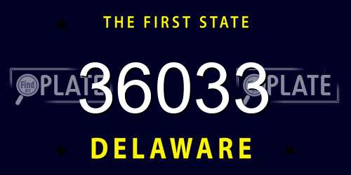 36033 Delaware License Plate