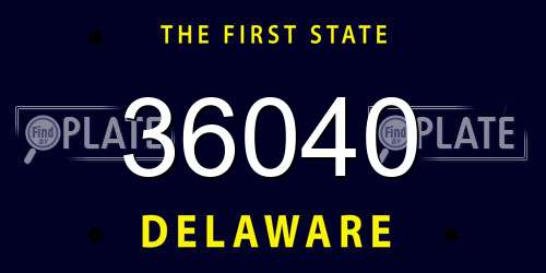 36040 Delaware License Plate