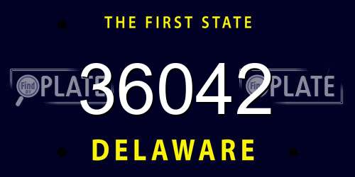 36042 Delaware License Plate