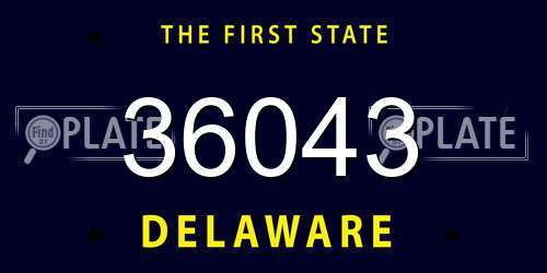 36043 Delaware License Plate