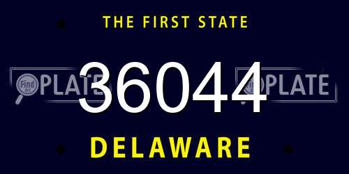 36044 Delaware License Plate