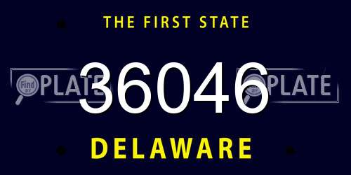 36046 Delaware License Plate