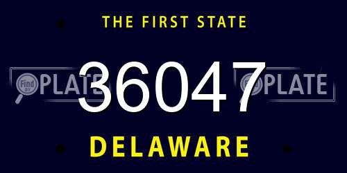 36047 Delaware License Plate