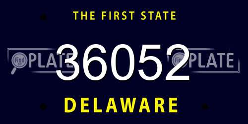 36052 Delaware License Plate