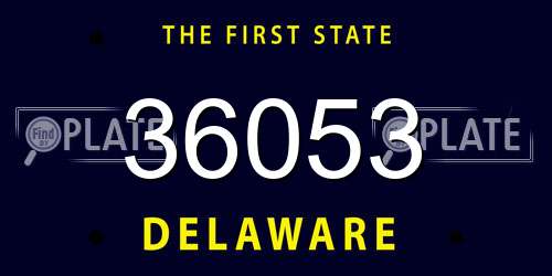 36053 Delaware License Plate