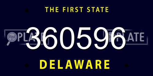 360596 Delaware License Plate