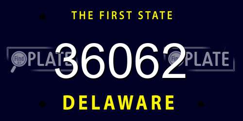 36062 Delaware License Plate