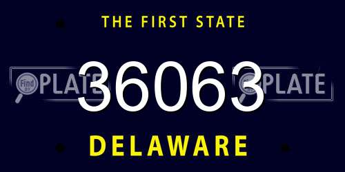 36063 Delaware License Plate