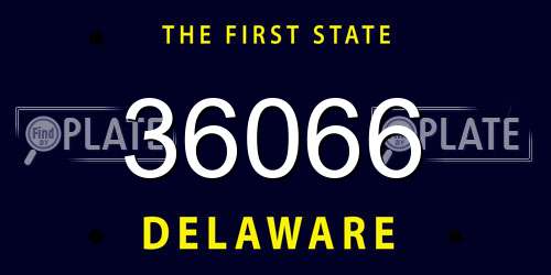 36066 Delaware License Plate