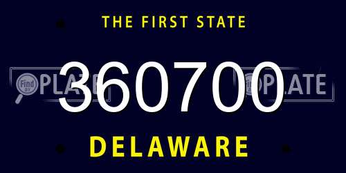 360700 Delaware License Plate