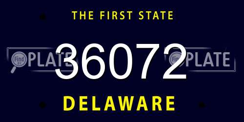 36072 Delaware License Plate
