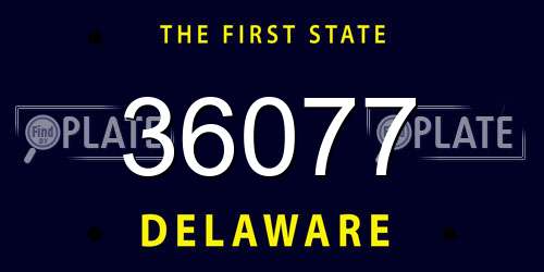 36077 Delaware License Plate