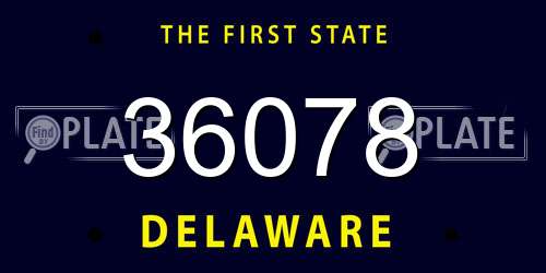 36078 Delaware License Plate