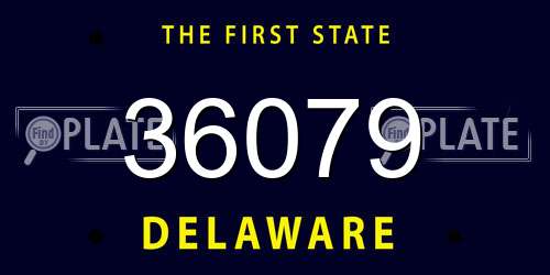 36079 Delaware License Plate