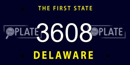 3608 Delaware License Plate