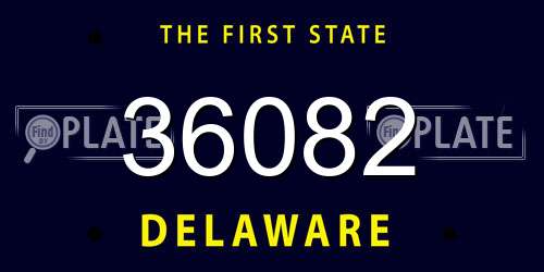 36082 Delaware License Plate