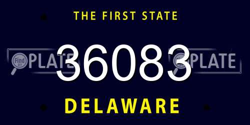36083 Delaware License Plate