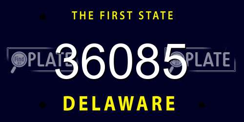 36085 Delaware License Plate