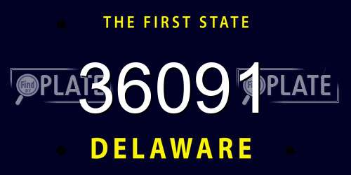 36091 Delaware License Plate