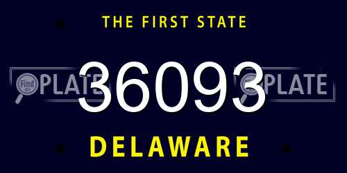 36093 Delaware License Plate