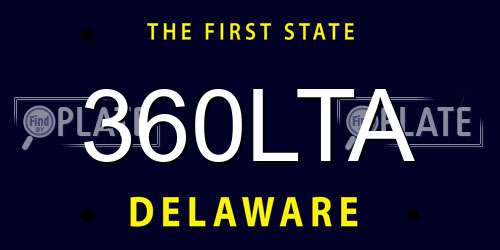 360LTA Delaware License Plate