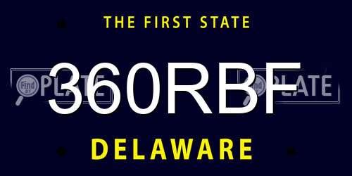 360RBF Delaware License Plate