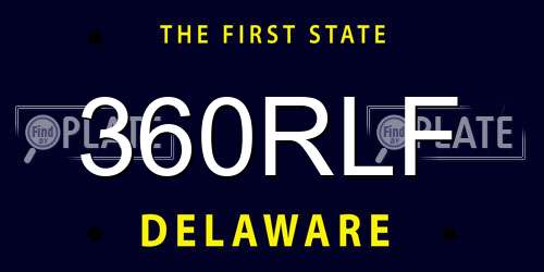 360RLF Delaware License Plate