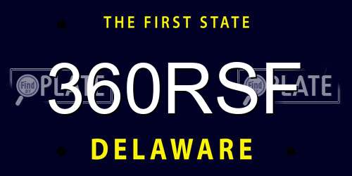360RSF Delaware License Plate