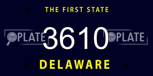 3610 Delaware License Plate