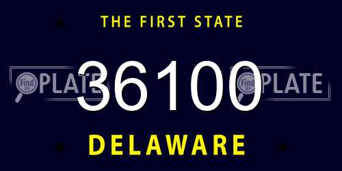 36100 Delaware License Plate