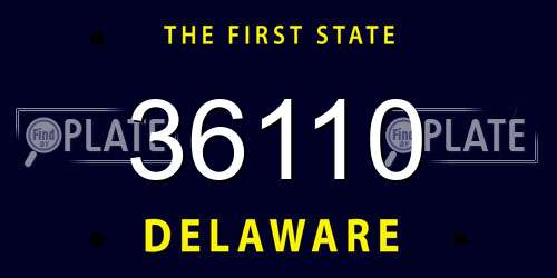 36110 Delaware License Plate