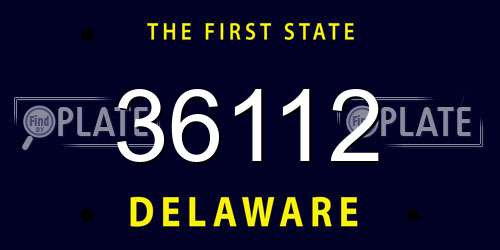 36112 Delaware License Plate