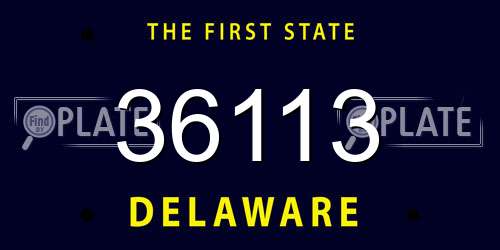 36113 Delaware License Plate