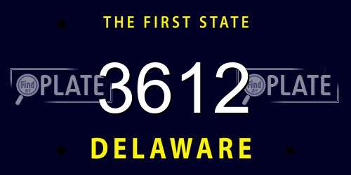 3612 Delaware License Plate