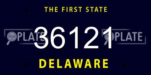 36121 Delaware License Plate