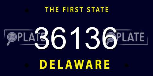 36136 Delaware License Plate