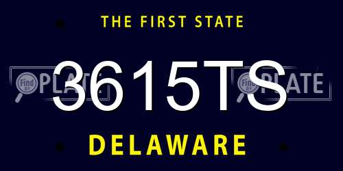 3615TS Delaware License Plate