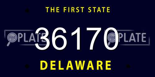 36170 Delaware License Plate