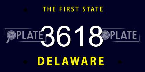 3618 Delaware License Plate