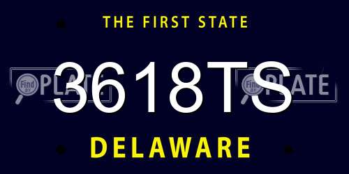 3618TS Delaware License Plate
