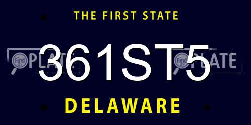 361ST5 Delaware License Plate