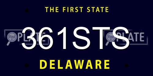 361STS Delaware License Plate