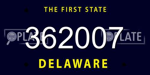362007 Delaware License Plate