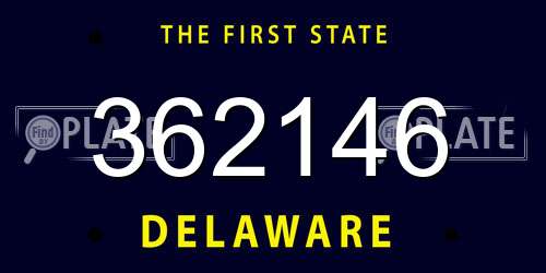 362146 Delaware License Plate