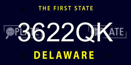 3622QK Delaware License Plate