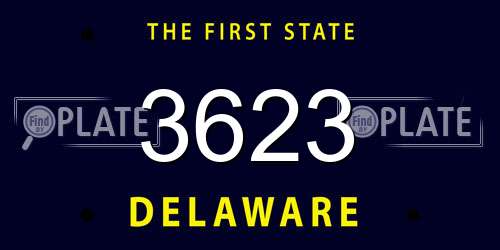 3623 Delaware License Plate