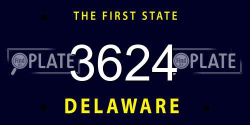3624 Delaware License Plate