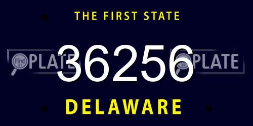 36256 Delaware License Plate
