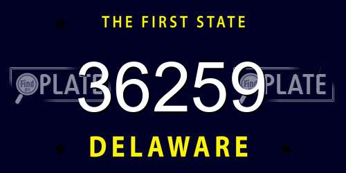 36259 Delaware License Plate